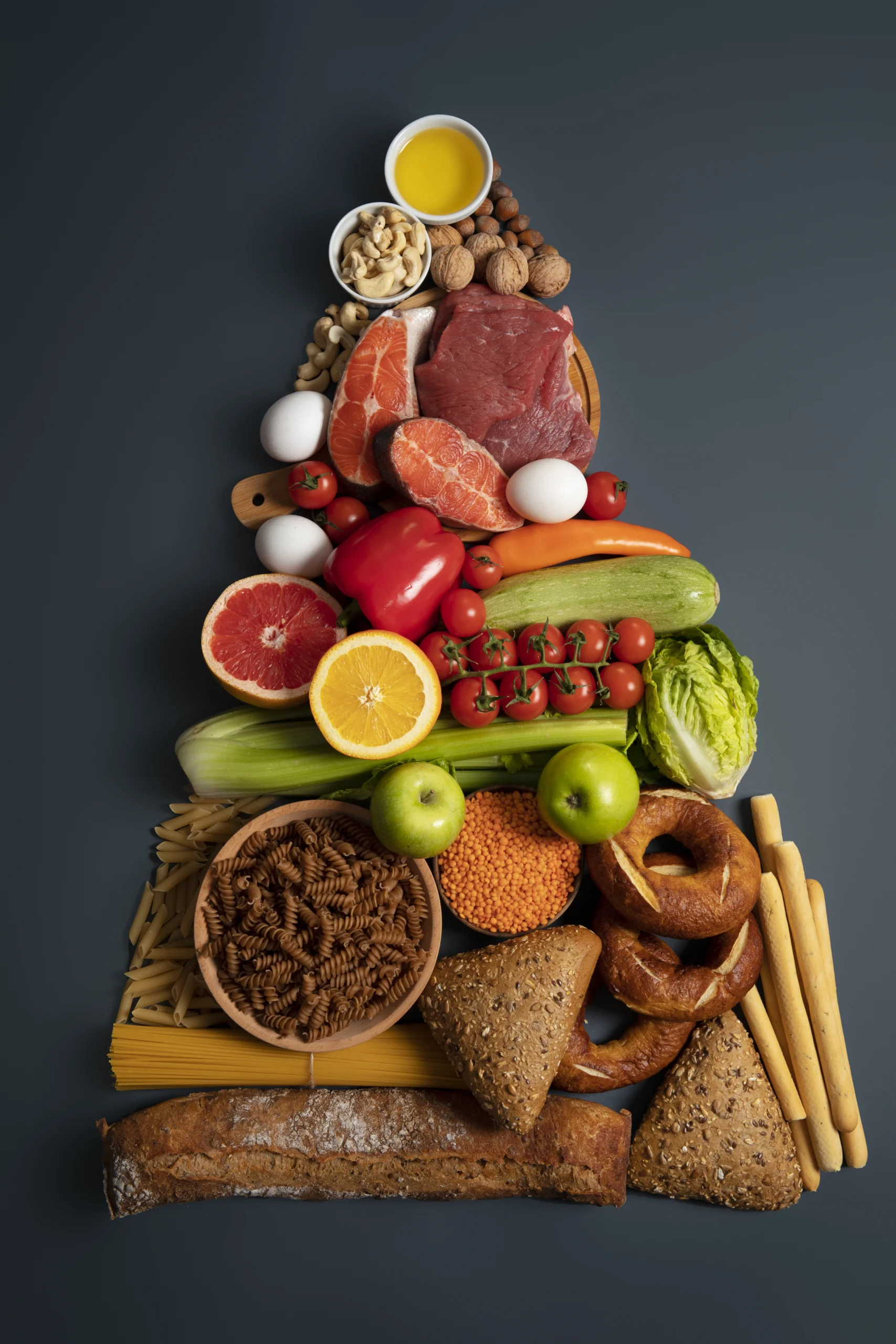 piramide de alimentos de una dieta baja en grasas