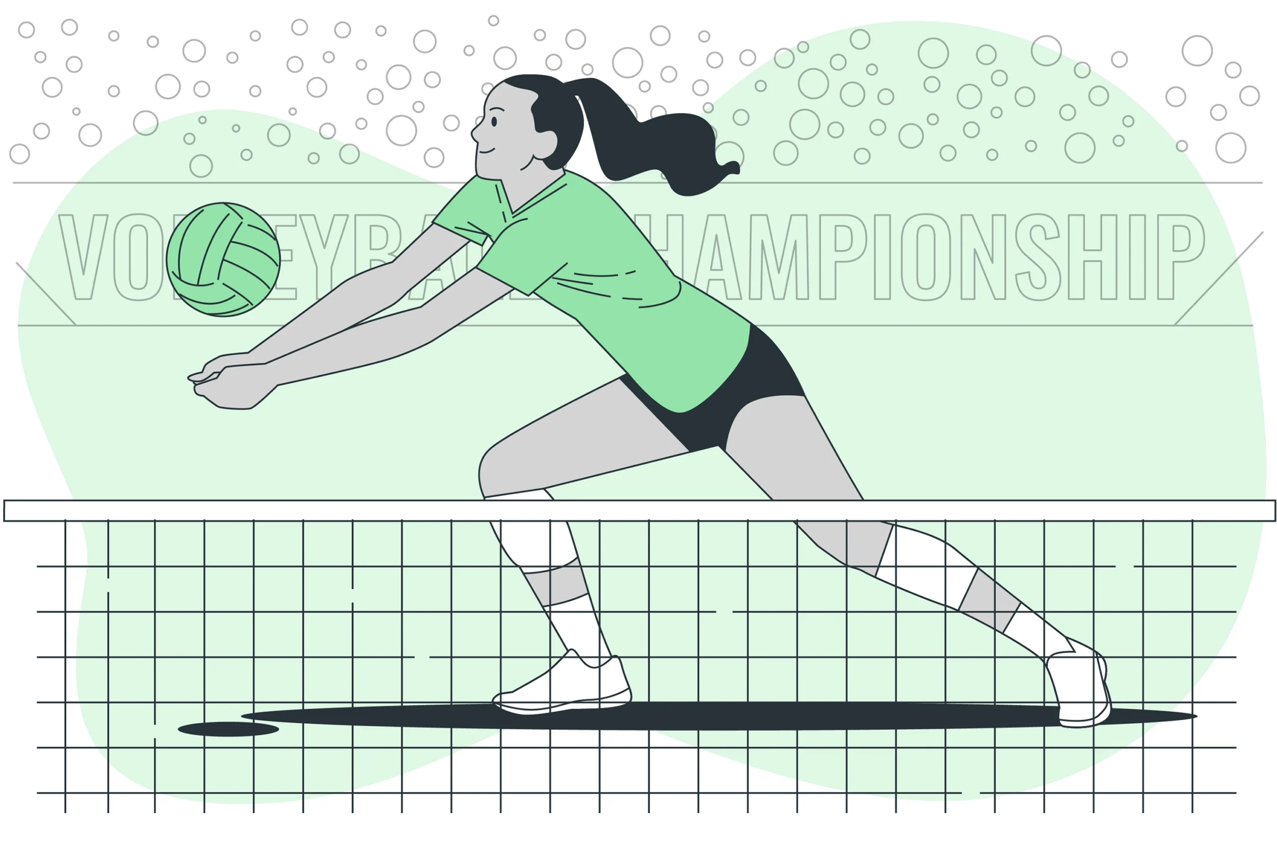 Mujer jugando vóleibol